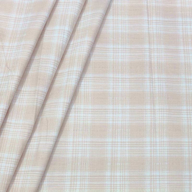 Shirt Fabric ManTire 100% Cotton Broad Check Colour Blossom Pink