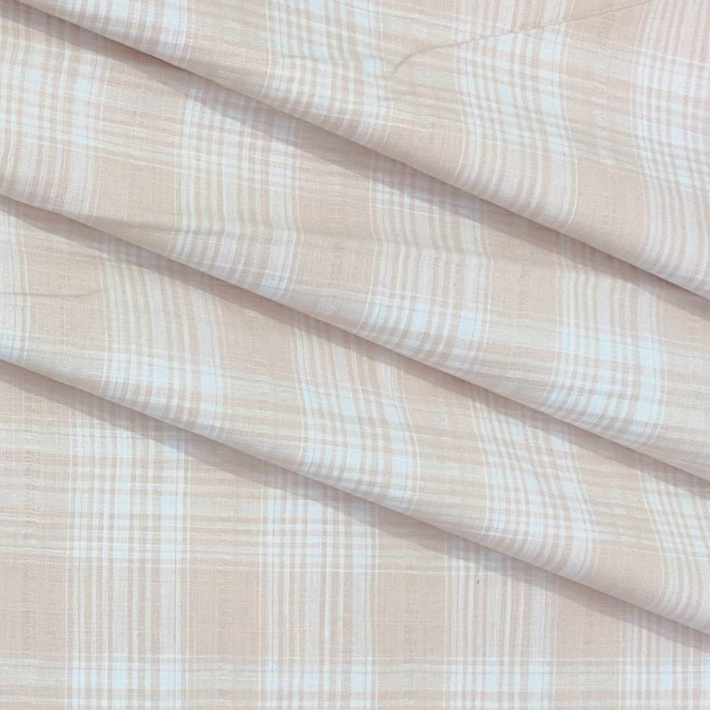 Shirt Fabric ManTire 100% Cotton Broad Check Colour Blossom Pink