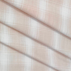 Shirt Fabric ManTire 100% Cotton Broad Check Colour Budding Peach