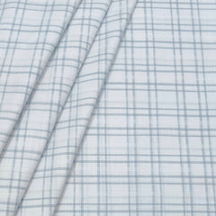 Shirt Fabric ManTire 100% Cotton Broad Check Colour White N Light Grey