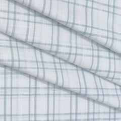 Shirt Fabric ManTire 100% Cotton Broad Check Colour White N Light Grey