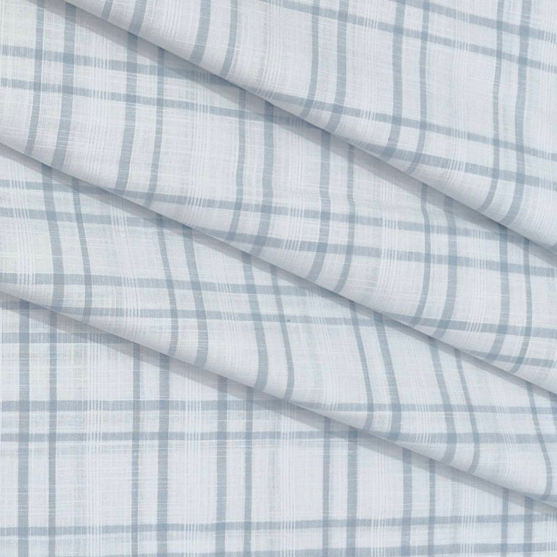 Shirt Fabric ManTire 100% Cotton Broad Check Colour White N Light Grey