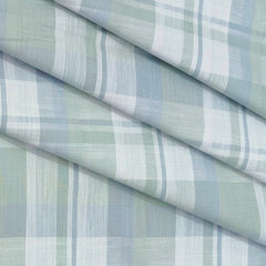 Shirt Fabric ManTire 100% Cotton Broad Check Colour Pistachio Green N White