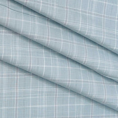 Shirt Fabric ManTire 100% Cotton Broad Check Colour Light Blue