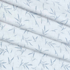 Shirt Fabric ManTire 100% Cotton Printed Linen Look Colour Light Blue N White