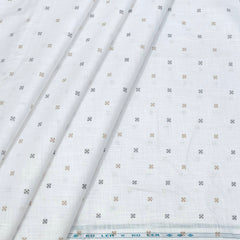 Shirt Fabric ManTire 100% Cotton Printed Linen Look Colour Dark Grey N White