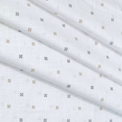 Shirt Fabric ManTire 100% Cotton Printed Linen Look Colour Dark Grey N White