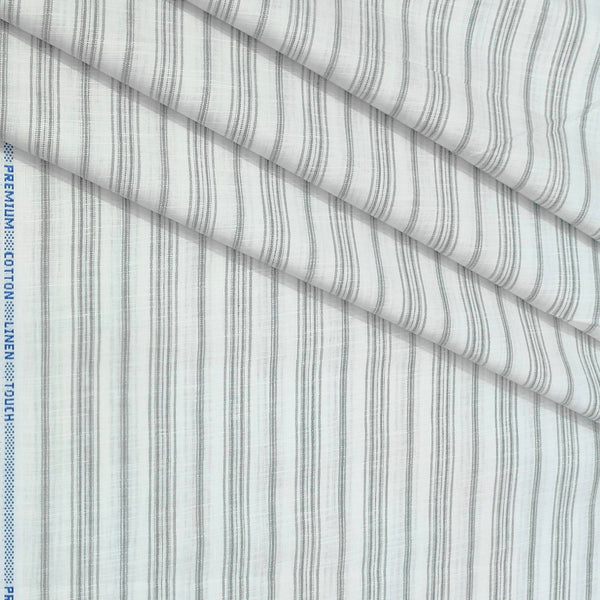 Shirt Fabric ManTire Cotton Blended Linen Look Lining Colour Gin Green N White