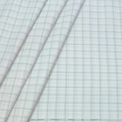 Shirt Fabric ManTire Cotton Blended Linen Look Check Colour Green N White