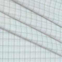 Shirt Fabric ManTire Cotton Blended Linen Look Check Colour Green N White