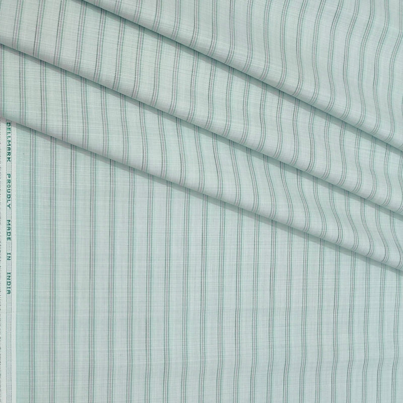 Shirt Fabric ManTire Cotton Blended Linen Look Broad Lining Colour Light Green