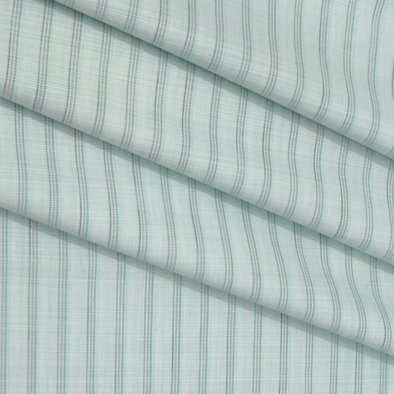 Shirt Fabric ManTire Cotton Blended Linen Look Broad Lining Colour Light Green