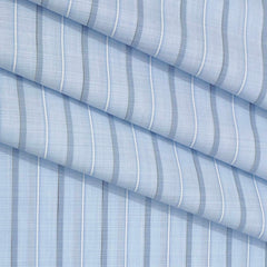 Shirt Fabric ManTire Cotton Blended Linen Look Broad Lining Colour Light Blue