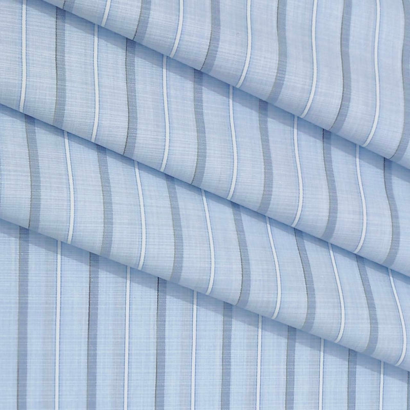 Shirt Fabric ManTire Cotton Blended Linen Look Broad Lining Colour Light Blue