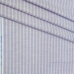 Shirt Fabric ManTire Cotton Blended Linen Look  Lining Colour Light Lavender