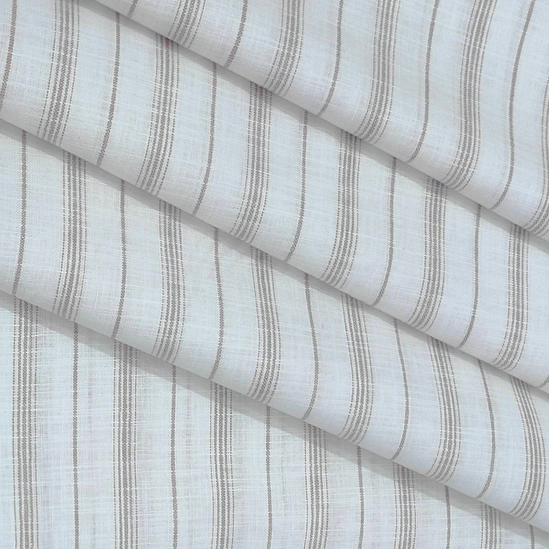 Shirt Fabric ManTire Cotton Blended Linen Look Lining Colour Brown N White