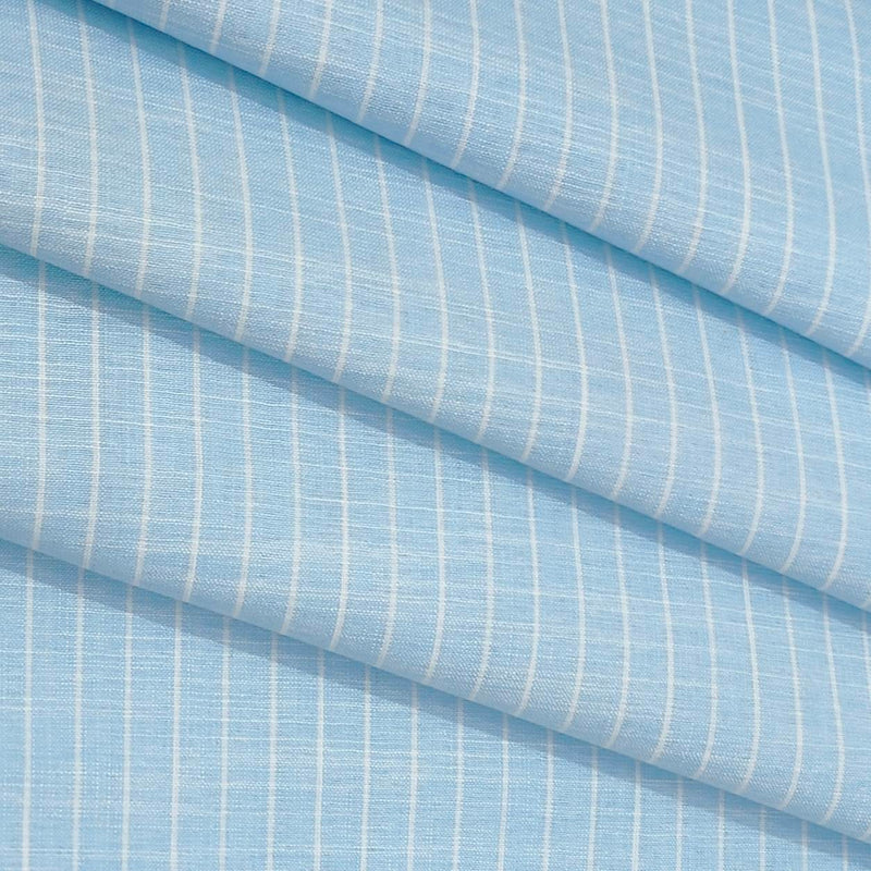Shirt Fabric ManTire Cotton Blended Linen Look Lining Colour Baby Blue