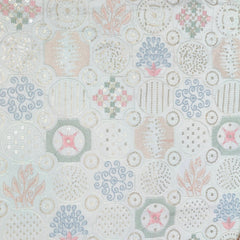 Kurta Fabric ManTire Designer Silk Embroidery Colour Light Blue N White