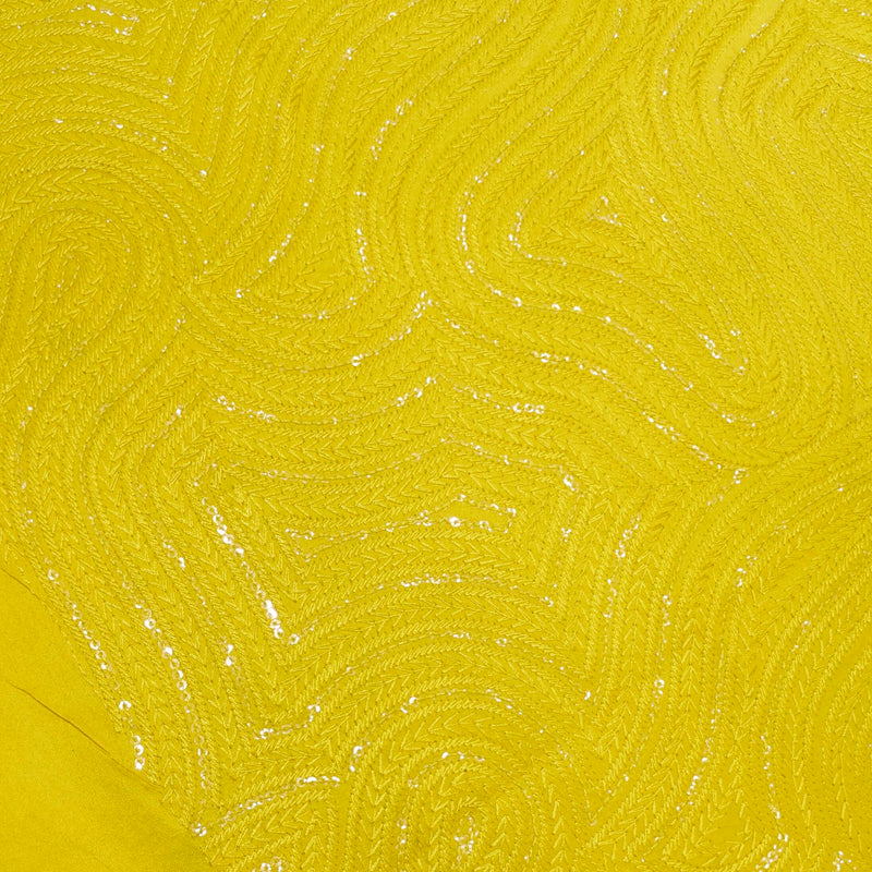 Kurta Fabric ManTire Designer Silk Embroidery Colour Golden Yellow