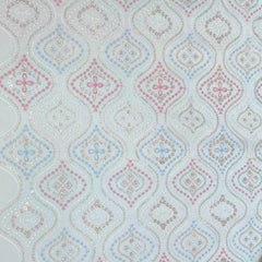 Kurta Fabric ManTire Designer Silk Embroidery Colour Blue N White