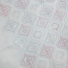 Kurta Fabric ManTire Designer Silk Embroidery Colour Blue N White