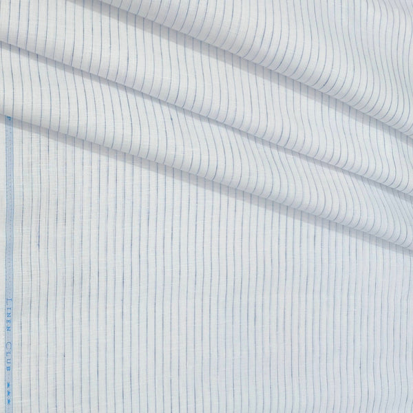 Shirt & Kura Fabric Linen Club Pure Linen Lining Colour White N Blue