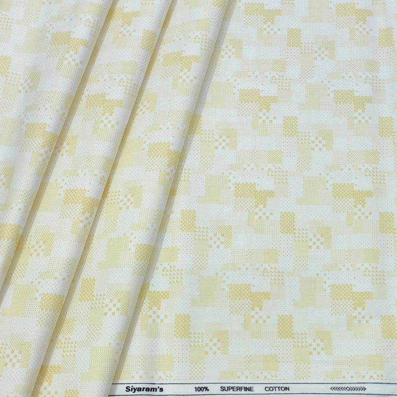 Shirt Fabric Siyaram Giza Cotton Designer printed Colour White
