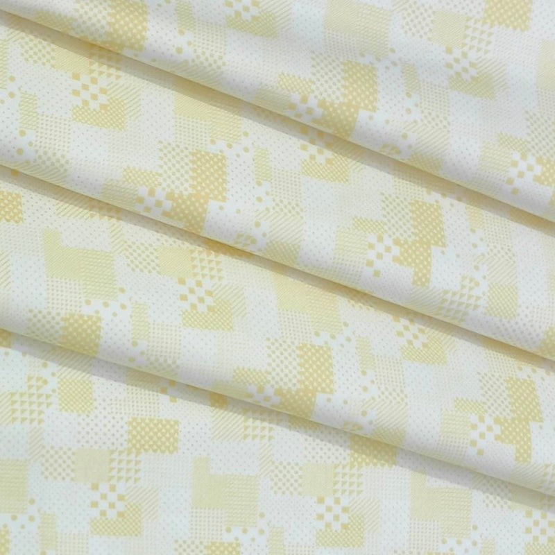 Shirt Fabric Siyaram Giza Cotton Designer printed Colour White