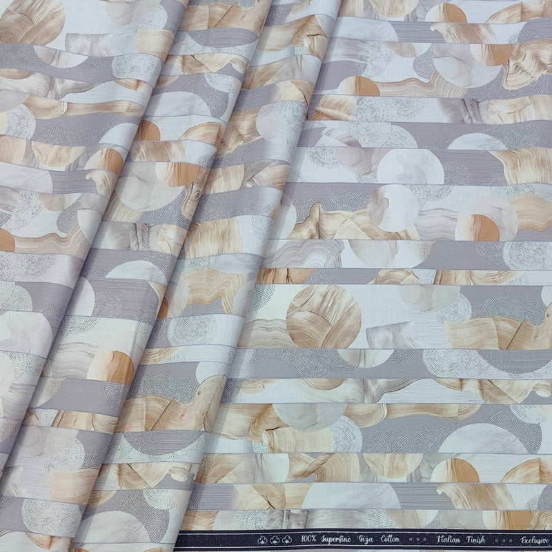 Shirt Fabric ManTire Giza Cotton Digital Print Colour Lavender