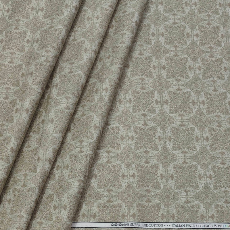 Shirt Fabric ManTire Giza Cotton Digital Print Colour Brown