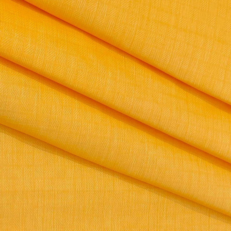 Shirt n Kurta Fabric Stiff Pure Cotton Check Premium Colour Golden Yellow