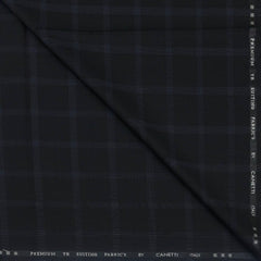 Trouser Fabric Canetti Italy Luxury TR Broad Check Colour Black