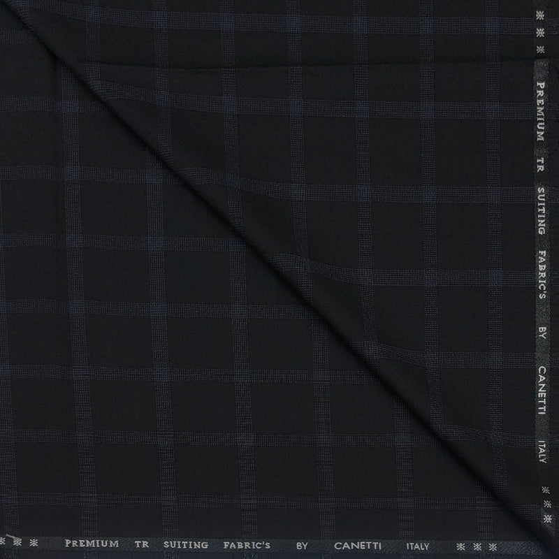 Trouser Fabric Canetti Italy Luxury TR Broad Check Colour Black