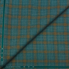Tweed Blazer Fabric Raymond Wool Blended Check Colour Viridian Green