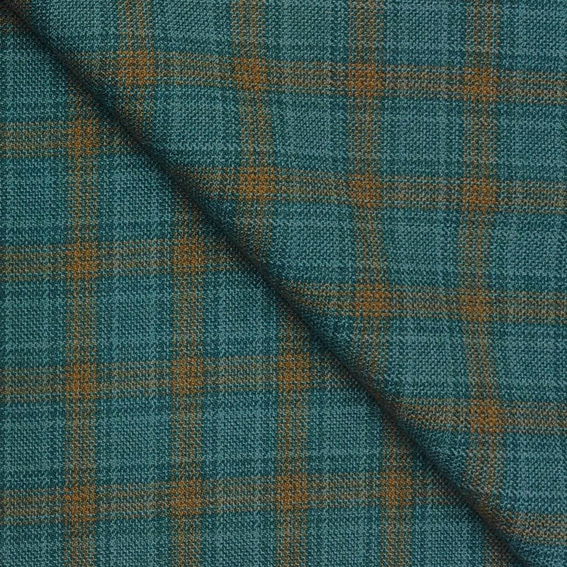 Tweed Blazer Fabric Raymond Wool Blended Check Colour Viridian Green