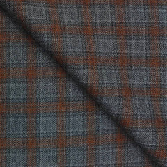 Tweed Blazer Fabric Raymond Wool Blended Check Colour Light Orange N Grey