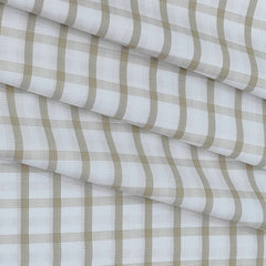 Shirt Fabric Mantire Poly Cotton Broad Check Colour  White