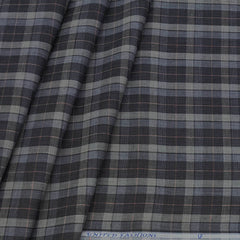 Shirt Fabric Mantire Poly Cotton Check Colour Black N Grey