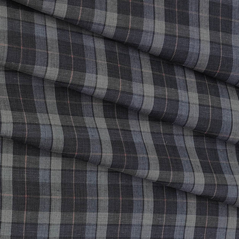 Shirt Fabric Mantire Poly Cotton Check Colour Black N Grey