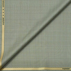Trouser Fabric Raymond Wool Blended Check Colour Gin Green