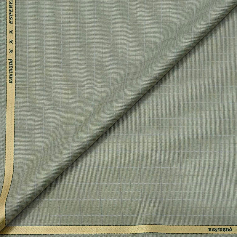 Trouser Fabric Raymond Wool Blended Check Colour Gin Green