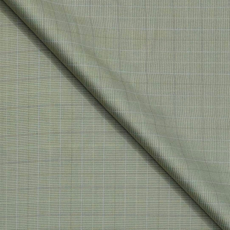 Trouser Fabric Raymond Wool Blended Check Colour Gin Green