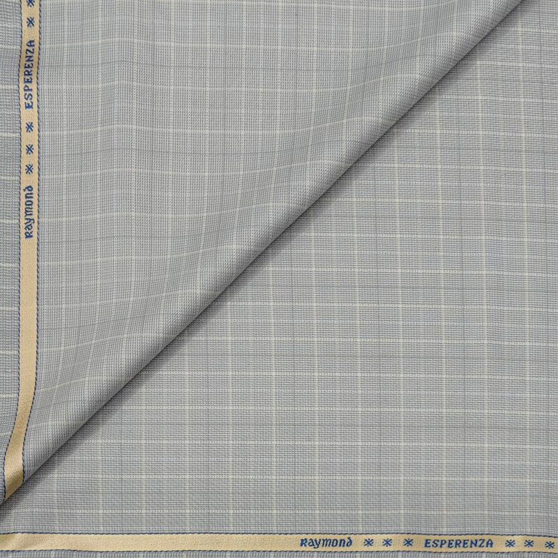 Trouser Fabric Raymond Wool Blended Check Colour Light Brownish Grey
