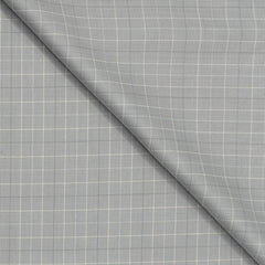Trouser Fabric Raymond Wool Blended Check Colour Light Brownish Grey