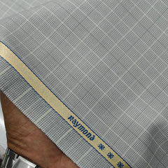 Trouser Fabric Raymond Wool Blended Check Colour Light Brownish Grey
