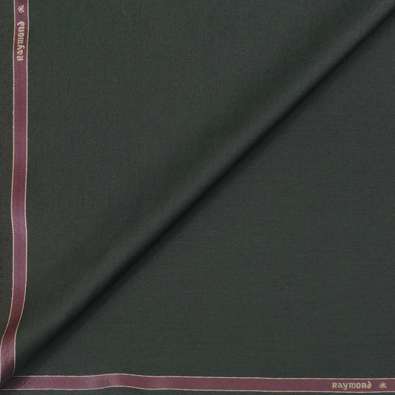 Trouser Fabric Raymond Wool Blended Plain Colour Seaweed Green