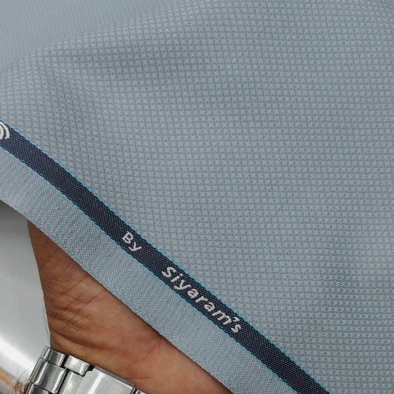Trouser Fabric Siyaram Poly Viscose Dobby Color Silver Blue