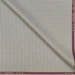 Trouser Fabric Raymond Poly Viscose Zig Zag Colour Brown N Off White