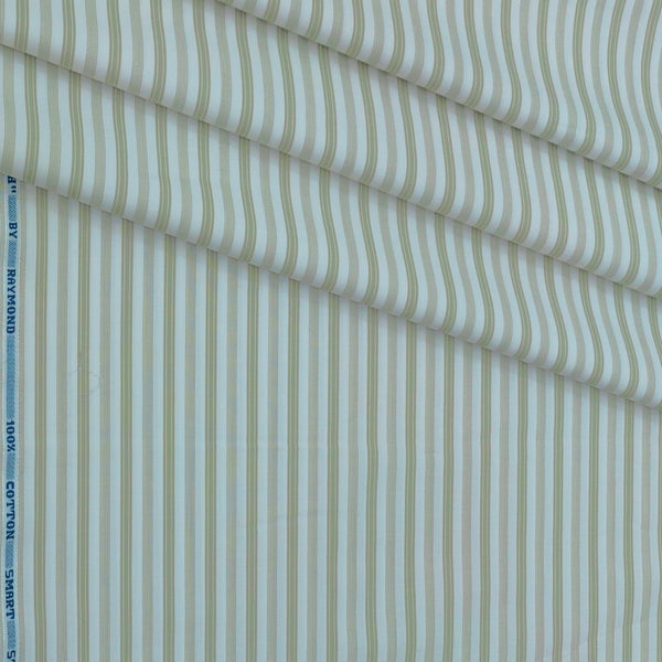 Shirt Fabric Raymond Stretchable Giza Cotton Lining Colour Light Green N Off White