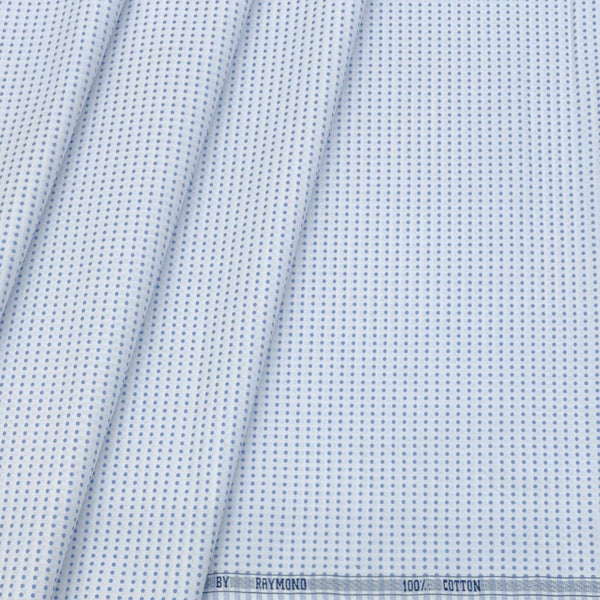 Shirt Fabric Raymond Giza Cotton Dotted Colour Blue N White